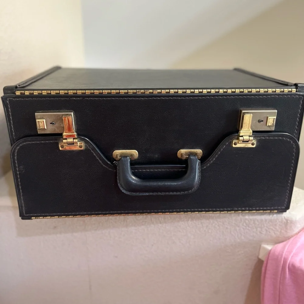 Vintage Stebco Pilot Flight Case Black Heavy Vinyl Coated Briefcase Made In USA